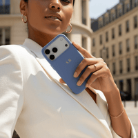 Light Blue Magnetic Leather iPhone Case - Snap Bands