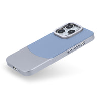 Light blue Two - Tone Monogrammed Leather iPhone Case - #Snap Bands#