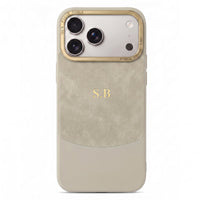 Light green Two-Tone Monogrammed Leather iPhone Case - #Snap Bands#