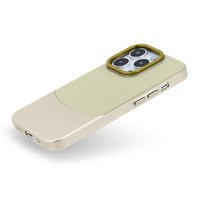 Light green Two - Tone Monogrammed Leather iPhone Case - #Snap Bands#