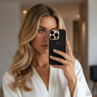 Luxury Lambskin Leather Custom iPhone Case Gray - Snap Bands