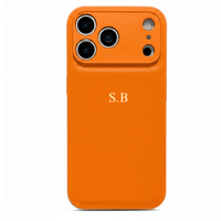 Orange Leather iPhone Case - Snap Bands