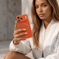 Orange Personalized Magnetic Leather iPhone Case - #Snap Bands#