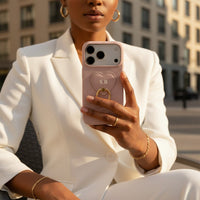 Pink Heart Ring Leather iPhone Case - Snap Bands