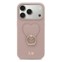 Pink Heart Ring Leather iPhone Case - Snap Bands