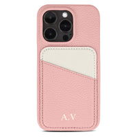 Pink iPhone Case with Card Holder Two Colors - Snap Bands