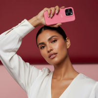 Pink Leather iPhone Case - Snap Bands