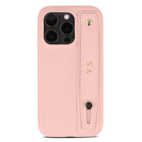 Pink Leather iPhone Case with Strap - Snap Bands