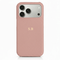 Pink Pebble Leather iPhone Case - Snap Bands