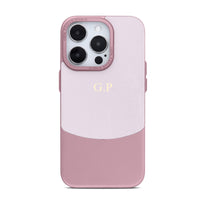 Pink Two - Tone Monogrammed Leather iPhone Case - #Snap Bands#