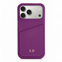 Purple Card Holder Leather iPhone Case - #Snap Bands#