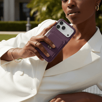 Purple iPhone Case with Card Holder - Snap Bands
