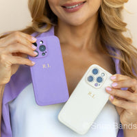 Purple Leather iPhone Case - Snap Bands