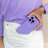 Purple Leather iPhone Case - Snap Bands