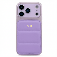 Purple Personalized iPhone Leather Case - Snap Bands