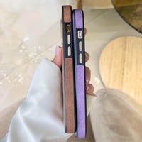 Purple Wireless Charge Monogram Leather iPhone Case - #Snap Bands#