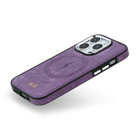 Purple Wireless Charge Monogram Leather iPhone Case - #Snap Bands#
