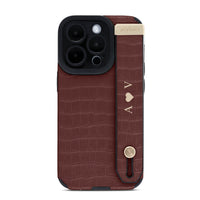 Red Crocodile Texture Elegant iPhone Case with Metallic Accent - #Snap Bands#