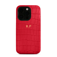 Red Crocodile Texture Personalized Leather iPhone Case - #Snap Bands#