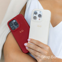 Red Leather iPhone Case - Snap Bands