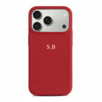Red Leather iPhone Case - Snap Bands