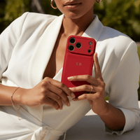 Red Leather iPhone Case - Snap Bands
