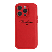 Red Personalized Leather iPhone Case - #Snap Bands#