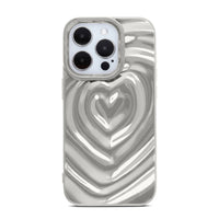 Silver 3D Heart Design iPhone Case - #Snap Bands#