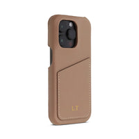 Beige Card Holder Leather iPhone Case