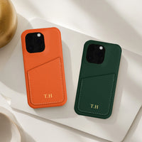 Green Card Holder Leather iPhone Case