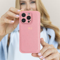 Pink Leather iPhone Case
