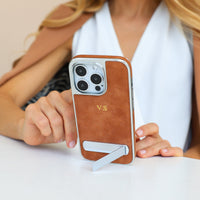 Suede iPhone Case With Stand - Snap Bands