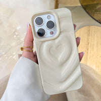 White 3D Heart Design iPhone Case - #Snap Bands#