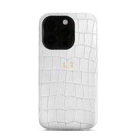 White Crocodile Texture Personalized Leather iPhone Case - #Snap Bands#