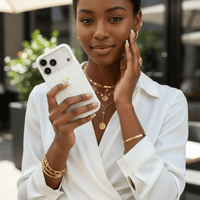 White Crocodile Texture Personalized Leather iPhone Case - Snap Bands