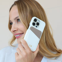 White iPhone Case with Card Holder Two Colors - Snap Bands