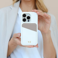White iPhone Case with Card Holder Two Colors - Snap Bands