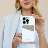 White iPhone Case with Card Holder Two Colors - Snap Bands