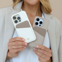 White iPhone Case with Card Holder Two Colors - Snap Bands