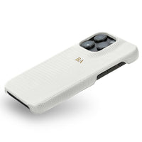 White Leather Croc iPhone Case - #Snap Bands#