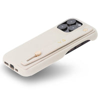 White Leather iPhone Case with Strap - Snap Bands