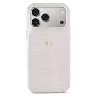 White Leather Snake iPhone Case - #Snap Bands#