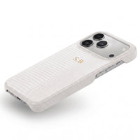 White Leather Snake iPhone Case - #Snap Bands#