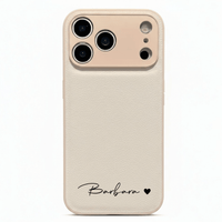 White Personalized Leather iPhone Case - Snap Bands