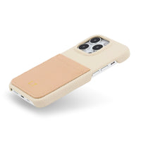 White Personalized Leather iPhone Case with Card Holder - #Snap Bands#