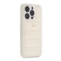 White Puffer Leather iPhone Case - #Snap Bands#