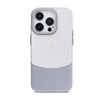 White Two - Tone Monogrammed Leather iPhone Case - #Snap Bands#