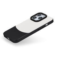 White&Black Two - Tone Monogrammed Leather iPhone Case - #Snap Bands#