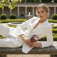 Wine Crocodile Texture Personalized Leather iPhone Case - Snap Bands