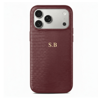 Wine Leather Snake iPhone Case - Snap Bands